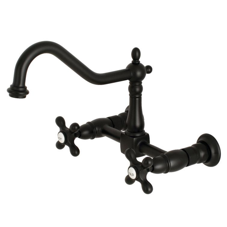 Kingston Brass Heritage Wall Mount Bridge Faucet & Reviews Wayfair